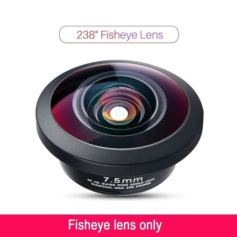 Ulanzi Wide-Angle Mobile Téléphone Lens Slr Caméra externe HK 4D Fisheye Lens