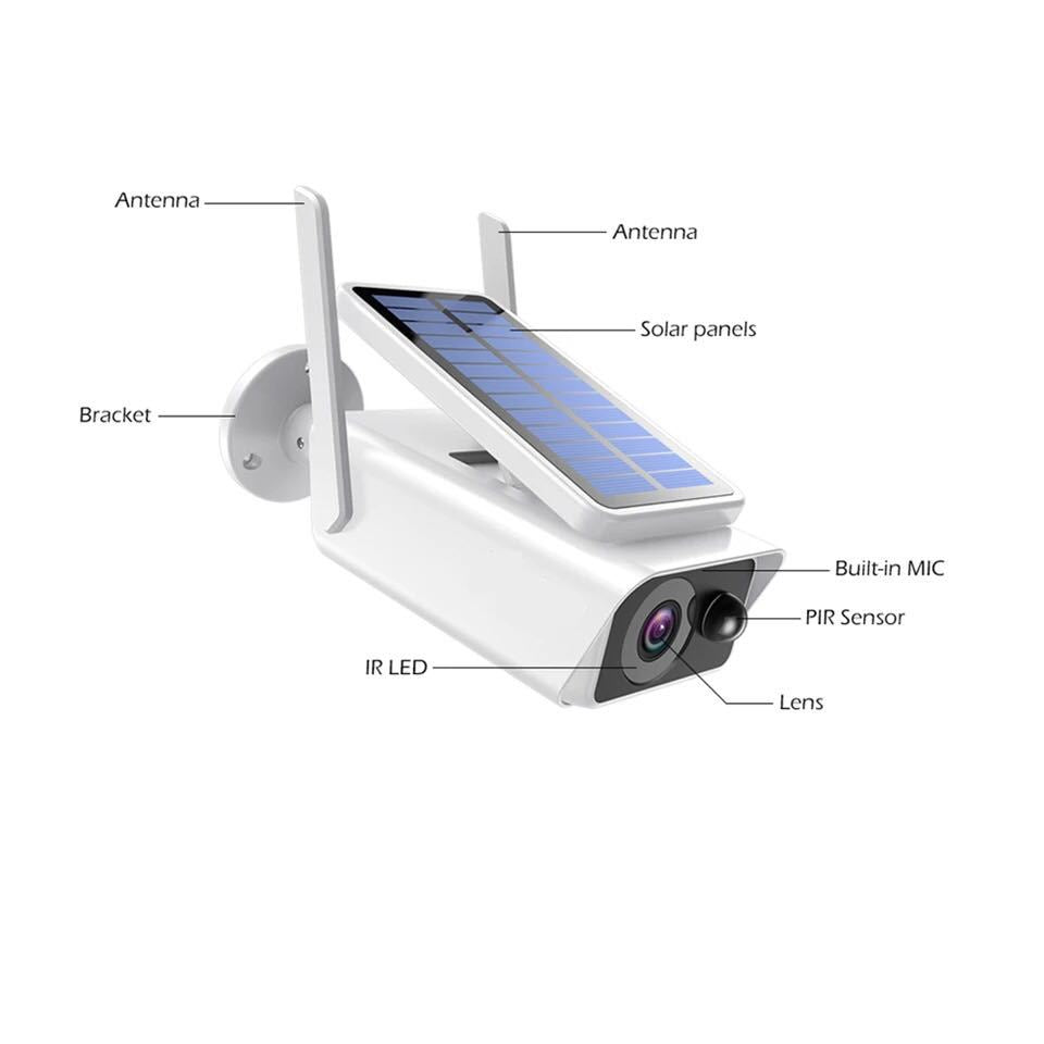 Caméra de batterie rechargeable solaire Wifi sans fil