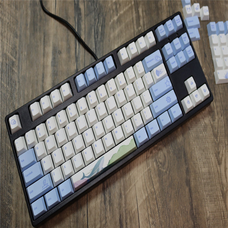 F-87 Clavier mécanique Type-C Ligne Isolée PBT blanche