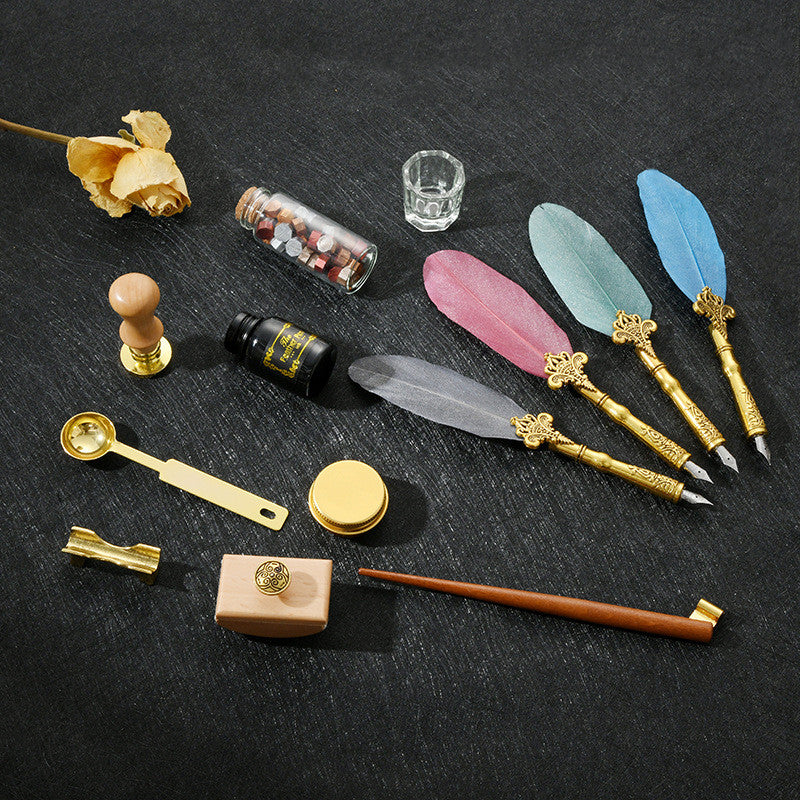 Set de Stylo Stylo Stylo à laque rétro à plumes trempées