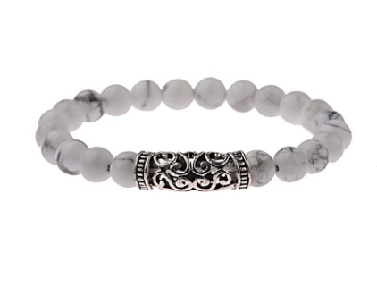 Chine Style modèle Accessoires cylindriques Alliage Couleur de plomb Pierre volcanique Pin blanc Sto