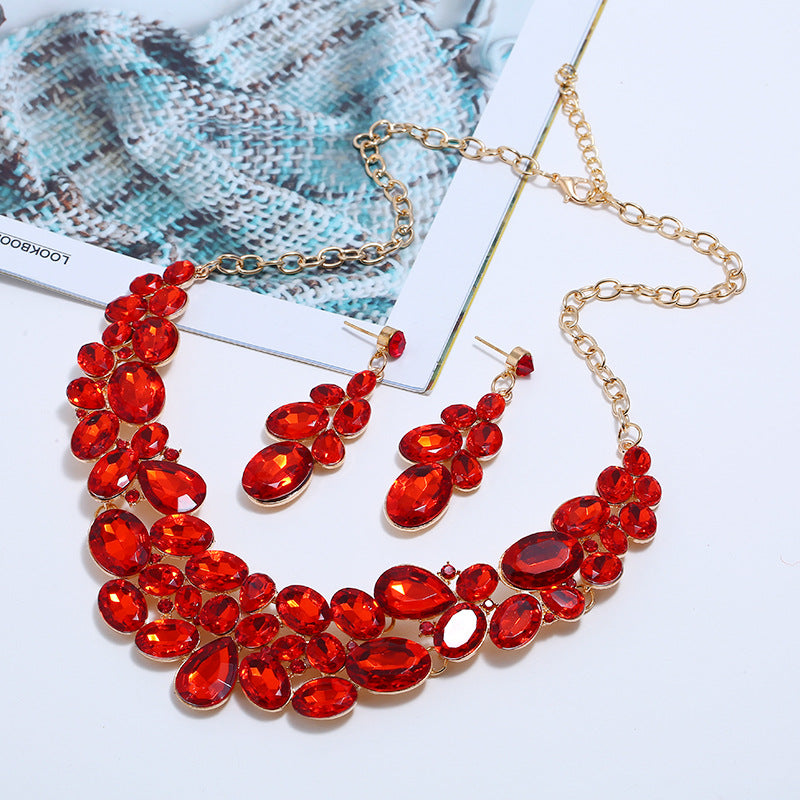 Collier ensemble collier boucles d'oreilles bijoux ensemble deux pièces