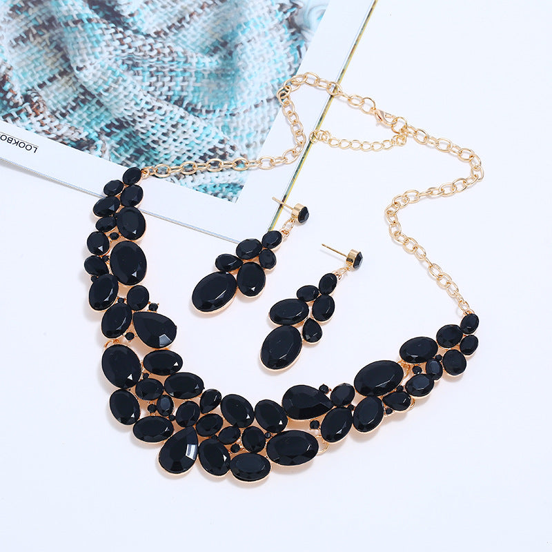 Collier ensemble collier boucles d'oreilles bijoux ensemble deux pièces