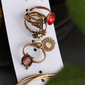 Creative Vintage Flower Joint Ring Ensemble de bracelet ouvert