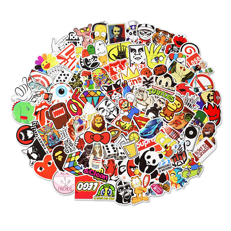Stickers 100 Bagages Série Mixte Stickers Voiture Créative Graffiti Cartoon