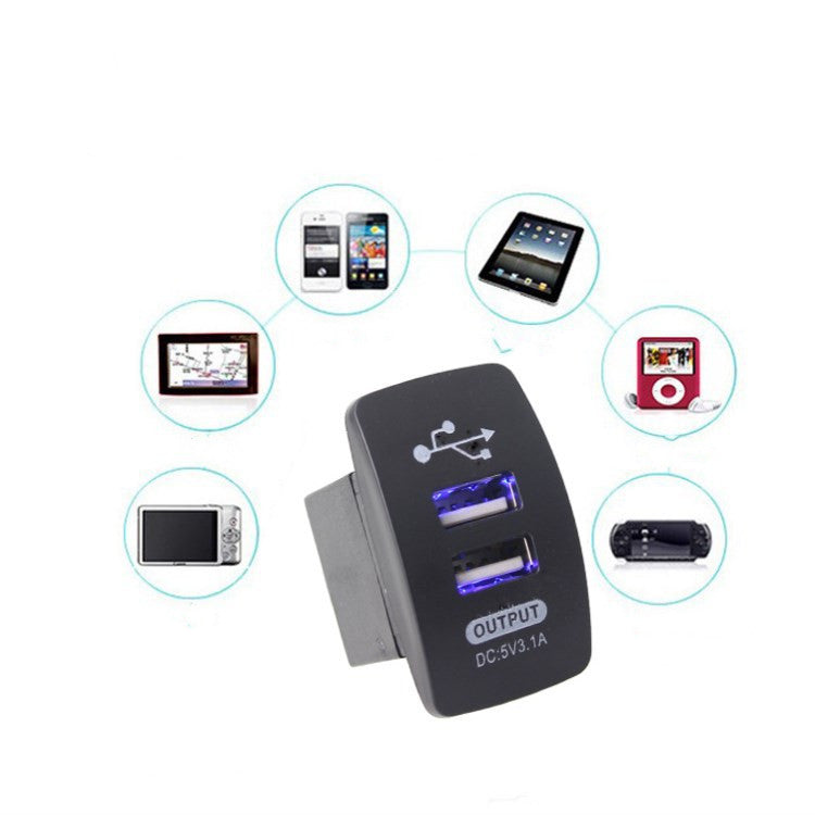 3.1Ausb Chargeur de Voiture Type universel pour les voitures et les motocyclettes