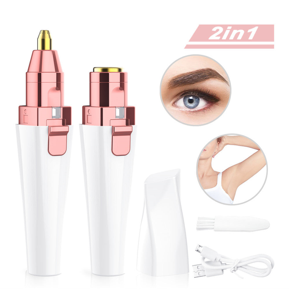USB Charging Rouge à lèvres Rasoir 2 En 1 Mini Électrique Trimeur de sourcils Facial Rasoir cheveux remove