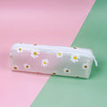 Transparent Tpv Girl Cosmétiques Sac de rangement Daisy Crayon étudiant