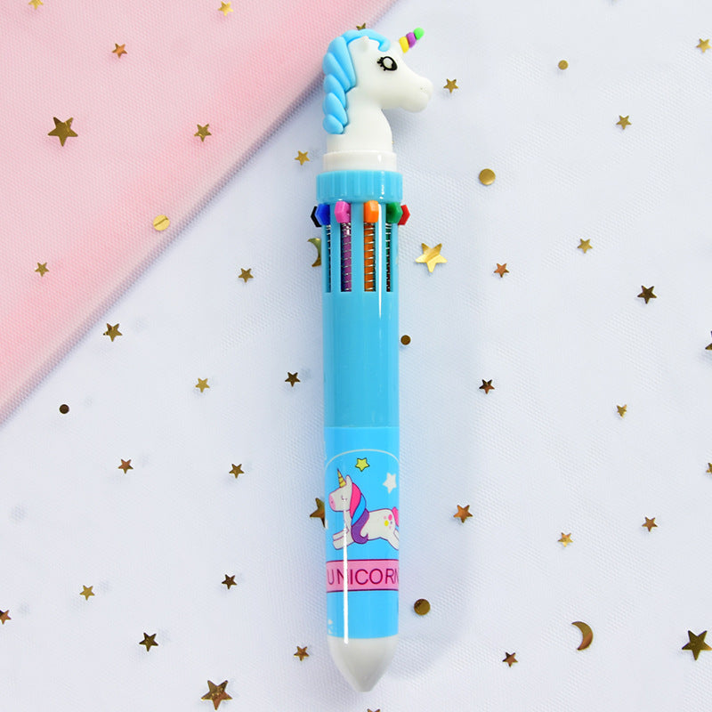 Stylo à bille de presse multicolore de dessin animé du cœur