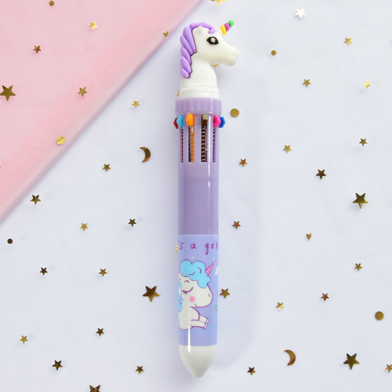 Stylo à bille de presse multicolore de dessin animé du cœur