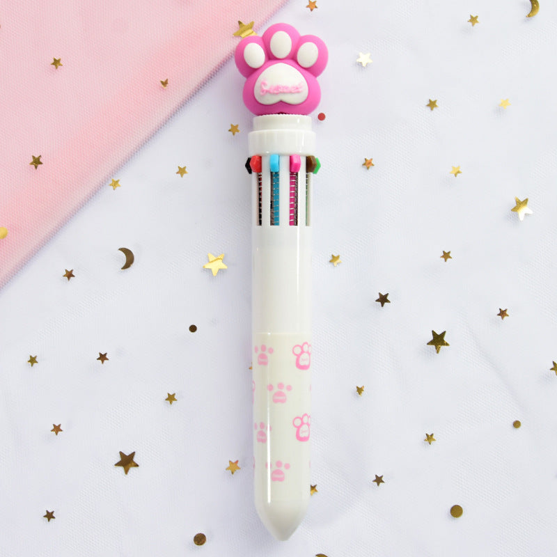 Stylo à bille de presse multicolore de dessin animé du cœur