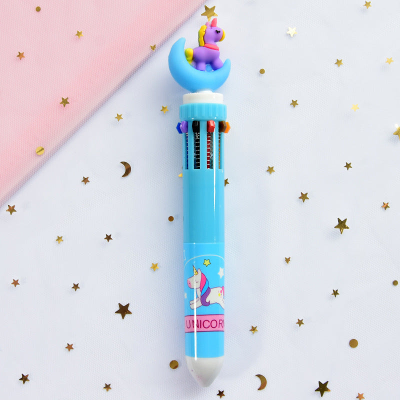 Stylo à bille de presse multicolore de dessin animé du cœur