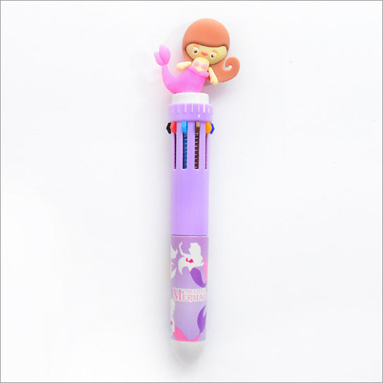Stylo à bille de presse multicolore de dessin animé du cœur