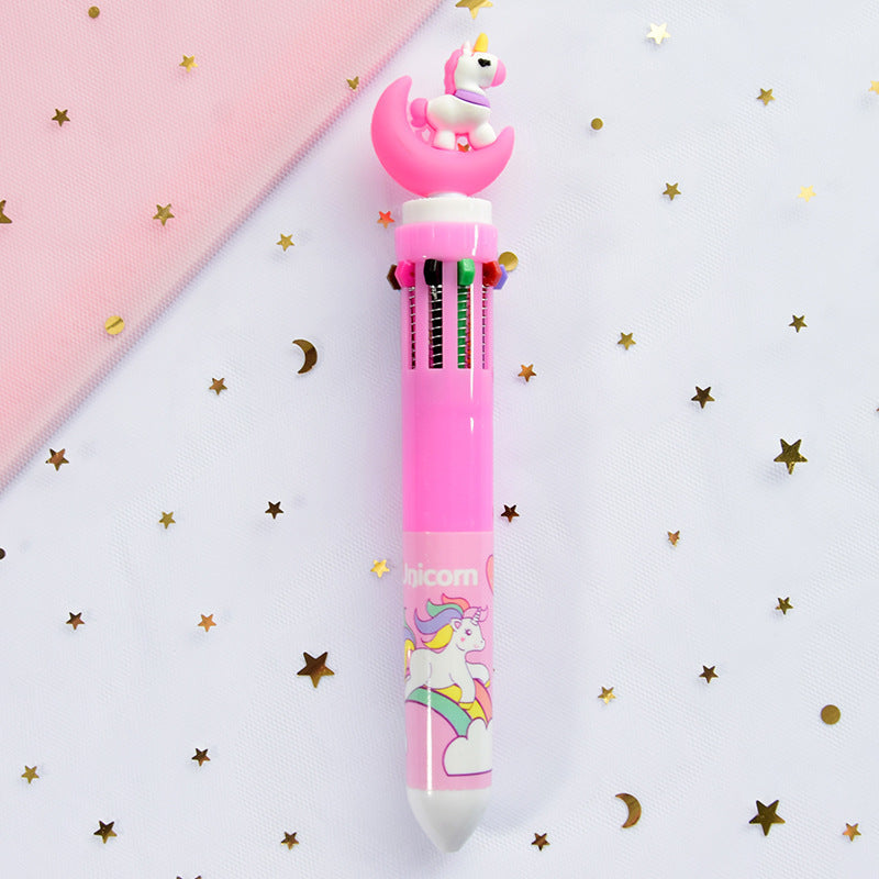 Stylo à bille de presse multicolore de dessin animé du cœur