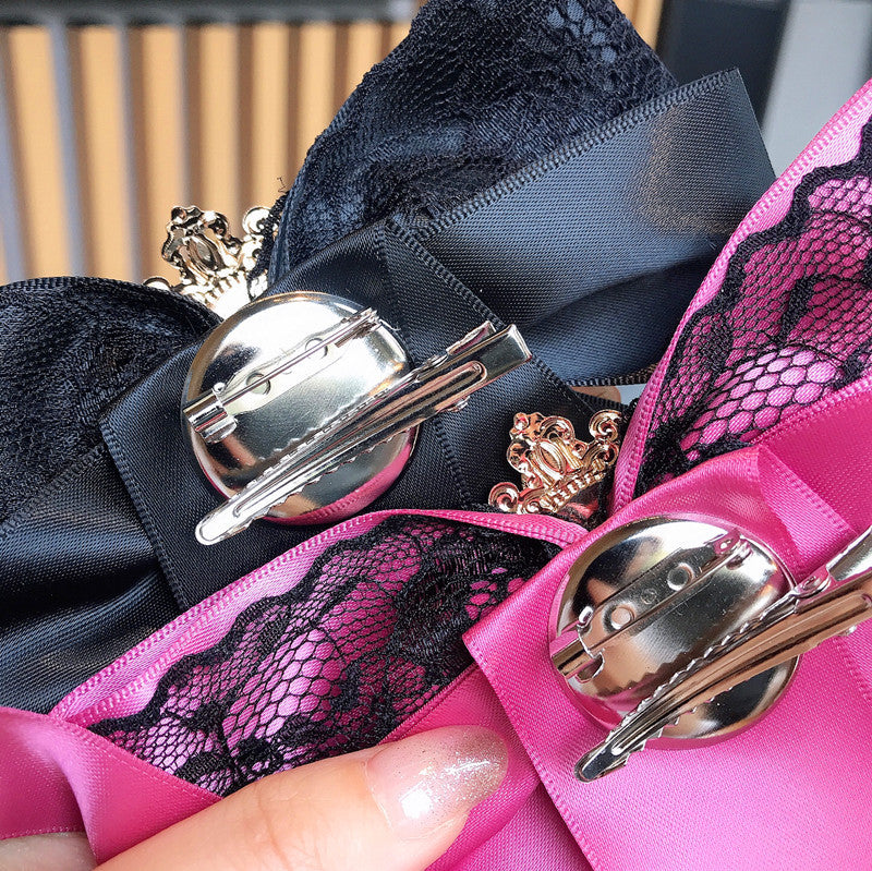 Dentelle Big Bow Strass Pearl Streamer Brooch