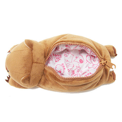 Mignon animal caricature wombat famille en peluche cas crayon