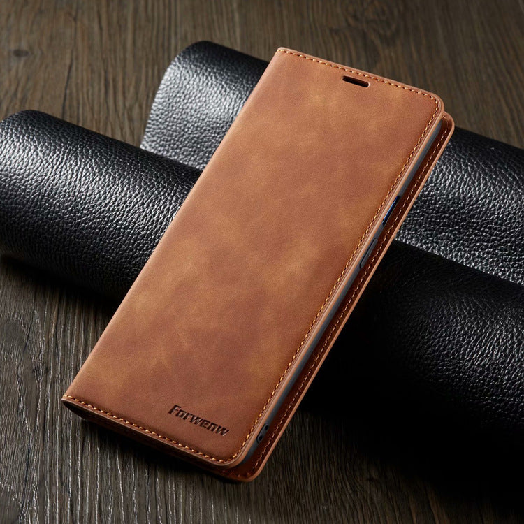 Convient pour le boîtier de téléphone mobile capteur de peau Wallet Card Holster Flip Cover Case