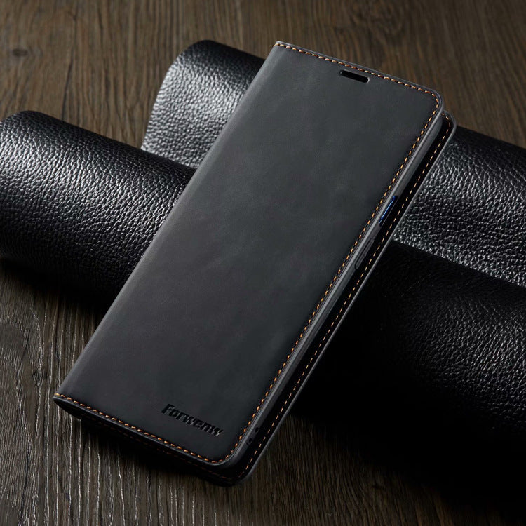 Convient pour le boîtier de téléphone mobile capteur de peau Wallet Card Holster Flip Cover Case