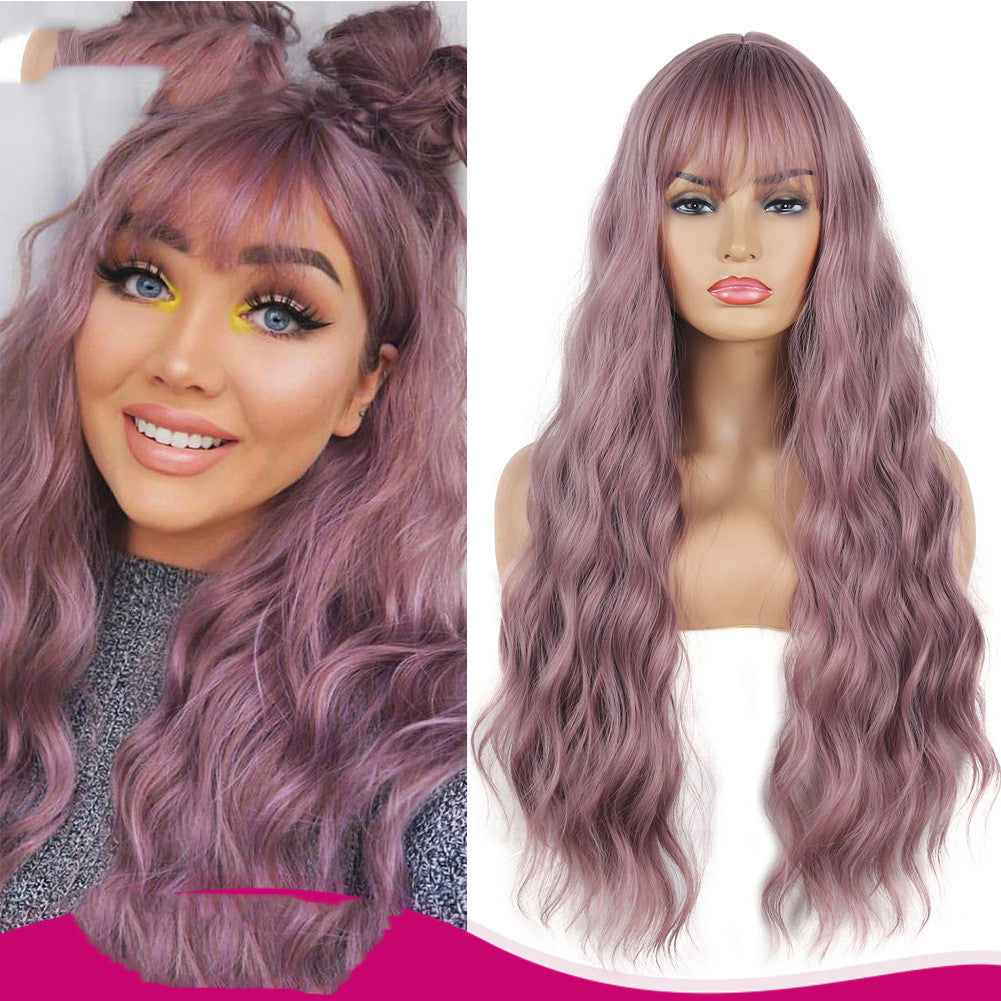 Split Air Bangs European and American Chemical Fibre Wig Headgear