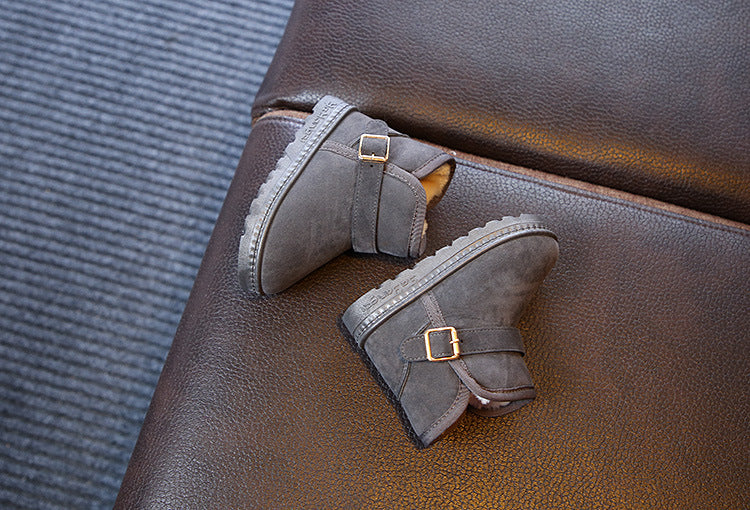 Bottes de coton en peluche épaississantes et non glissantes pour garçons