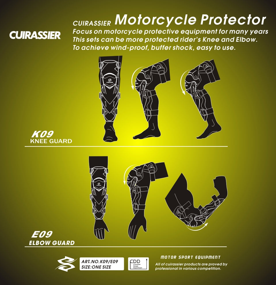 Moto Elbow Protecteur Cuirassier Kneepad Knee Guards Motocross Downhill Dirt Bike MX