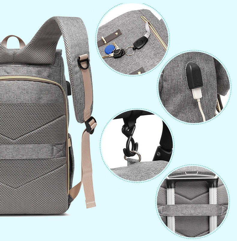Lait Daddy Sac à Dossard Étanche Sac à Dos de maman Pack de grossesse USB Bouteille de recharge Heati
