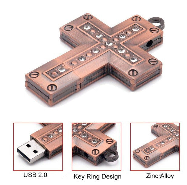 Clé USB 32G métal croix clé USB