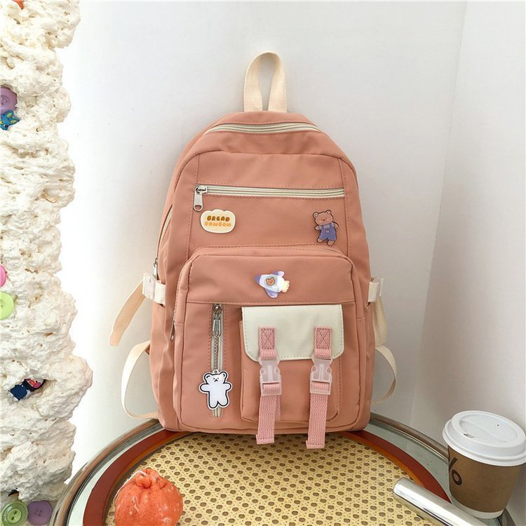 Campus Petite et mignonne fille étudiant couleur matching sac à dos japonais Vintage