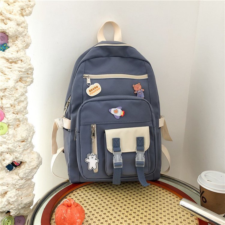Campus Petite et mignonne fille étudiant couleur matching sac à dos japonais Vintage