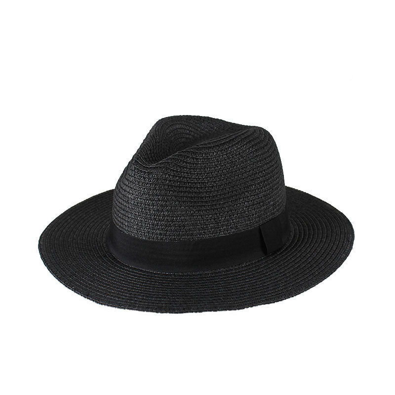 Large Brim écran solaire Soleil ombre Chapeau Panama Straw Chapeau Femme Couple Chapeau supérieur