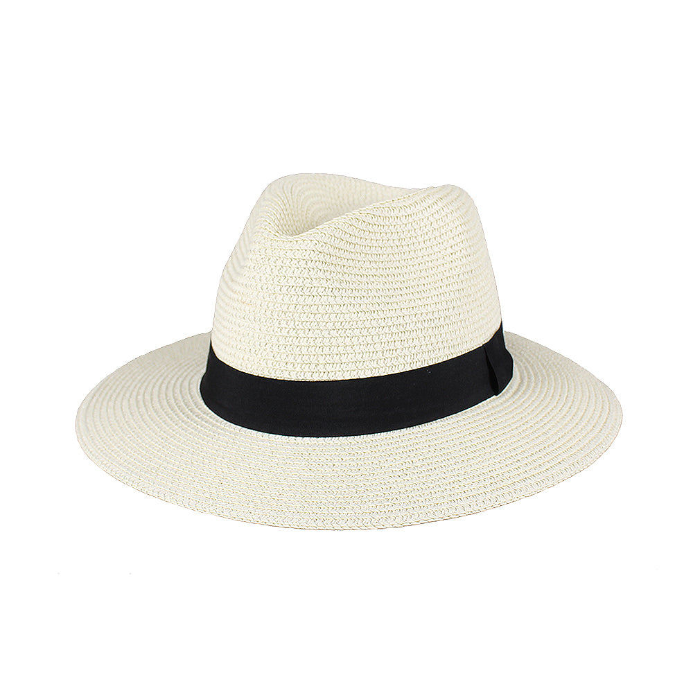 Large Brim écran solaire Soleil ombre Chapeau Panama Straw Chapeau Femme Couple Chapeau supérieur