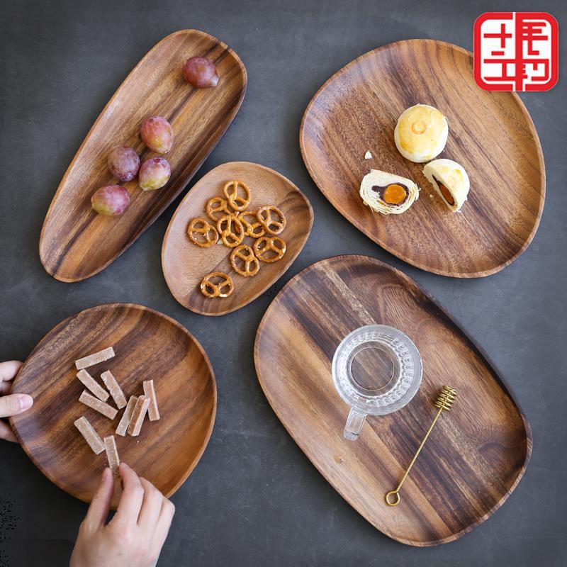 Plaque de snack japonaise Acacia Plaque de snack non standard