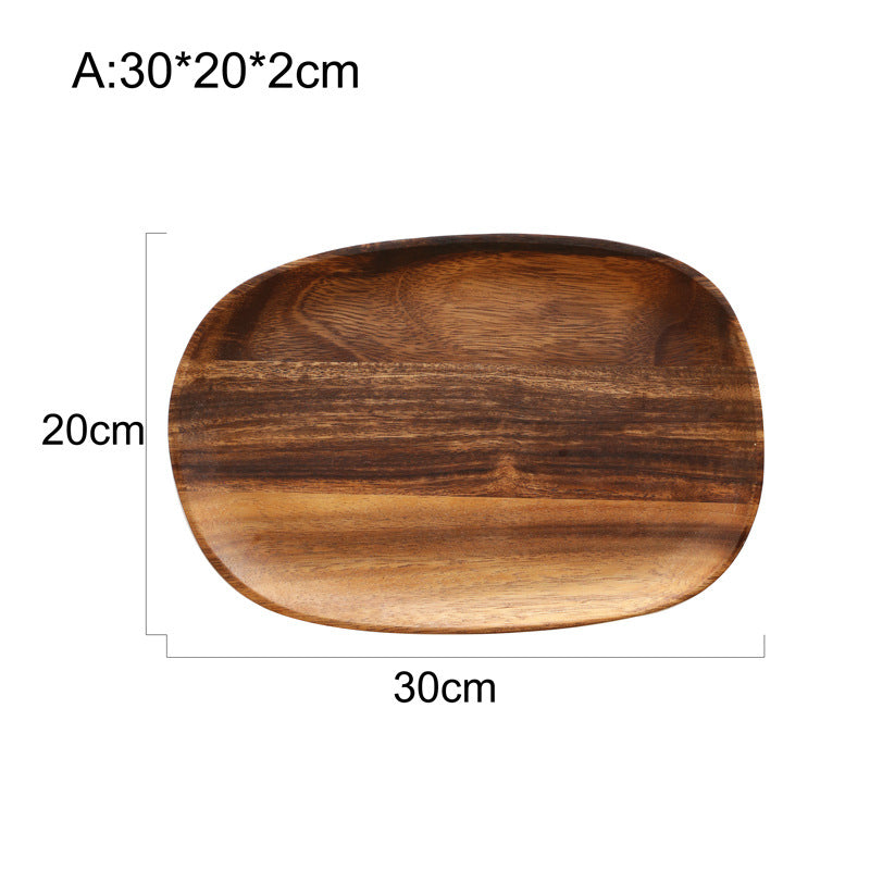 Plaque de snack japonaise Acacia Plaque de snack non standard