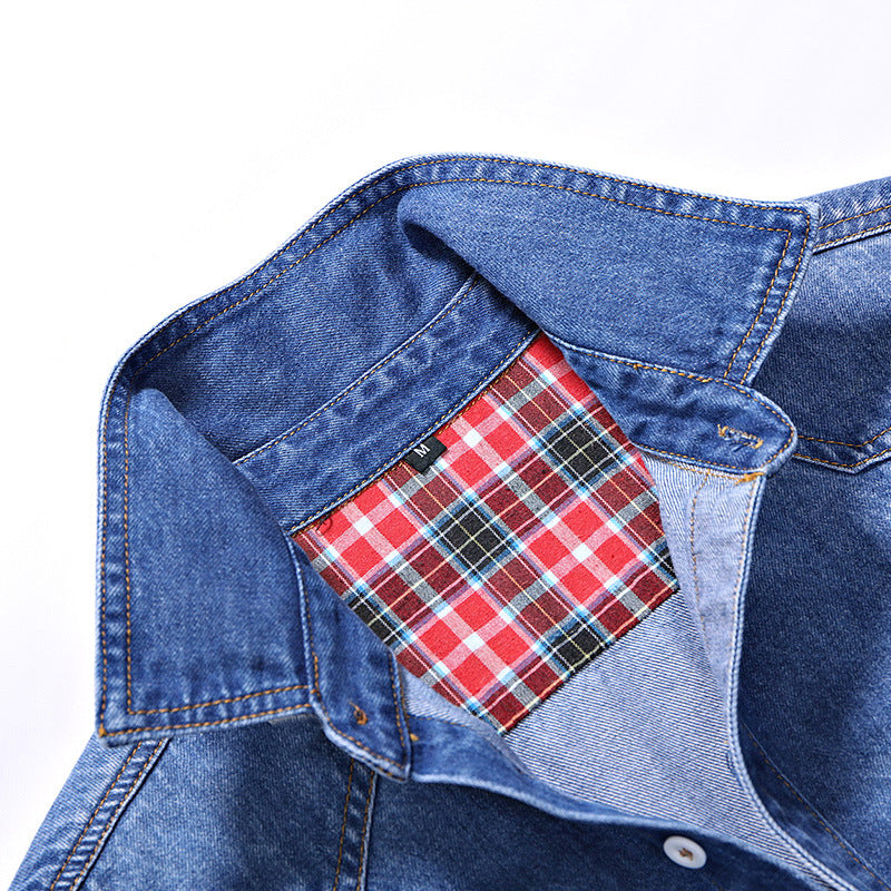 Denim Chemise Homme Coton Jeans Chemise Mode Automne Slim manches longues Cowboy Chemise Stylish Wa