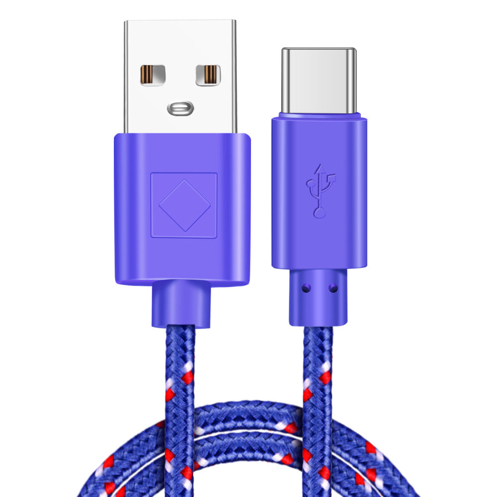 Câble de données USB-C en nylon tressé pour charge rapide et transmission de données