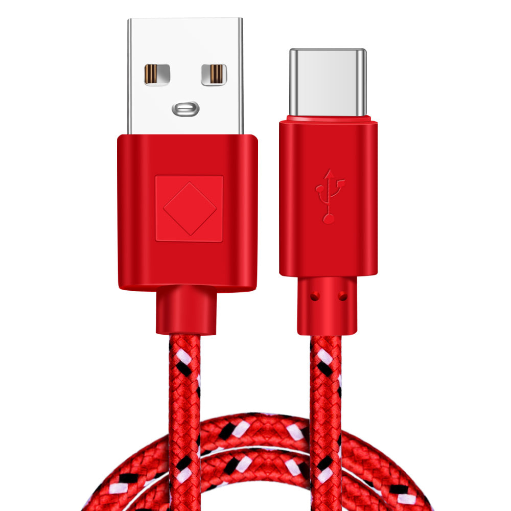 Câble de données USB-C en nylon tressé pour charge rapide et transmission de données