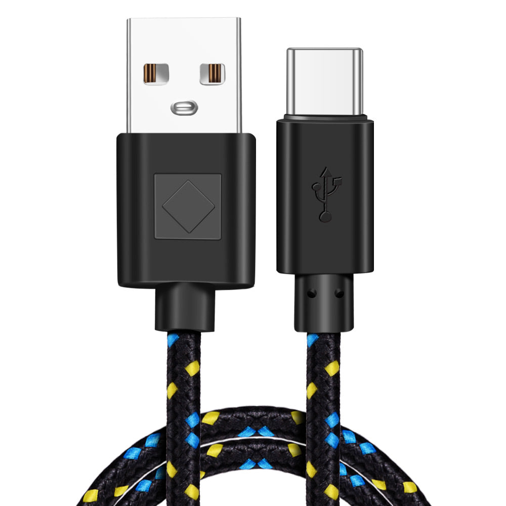 Câble de données USB-C en nylon tressé pour charge rapide et transmission de données