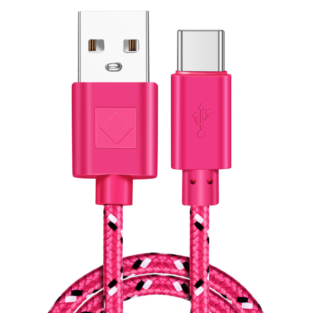 Câble de données USB-C en nylon tressé pour charge rapide et transmission de données