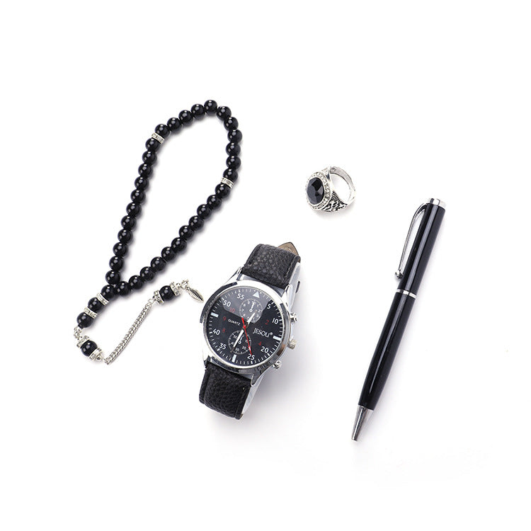 Set Boutique Cadeau Ensemble Anneau Rosary Quartz Montres Stylo