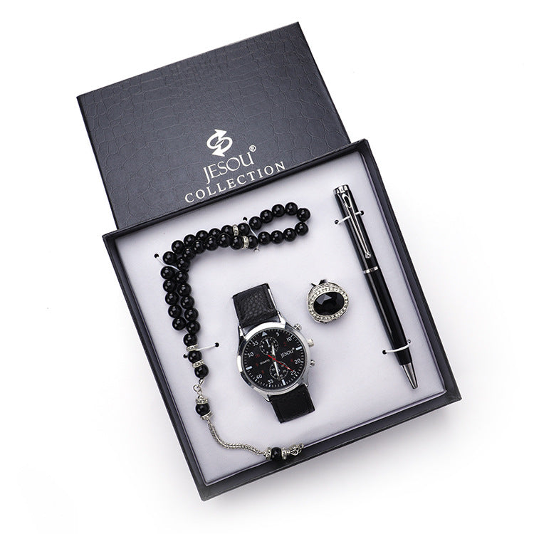 Set Boutique Cadeau Ensemble Anneau Rosary Quartz Montres Stylo