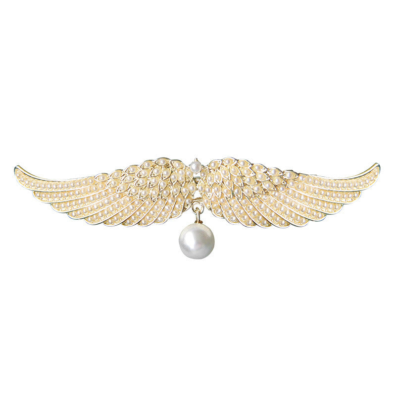 Full Diamond Delicate épingle à cheveux Angel Ailes Alliage Top Clip Élégante tête de dame demi-tie cheveux D