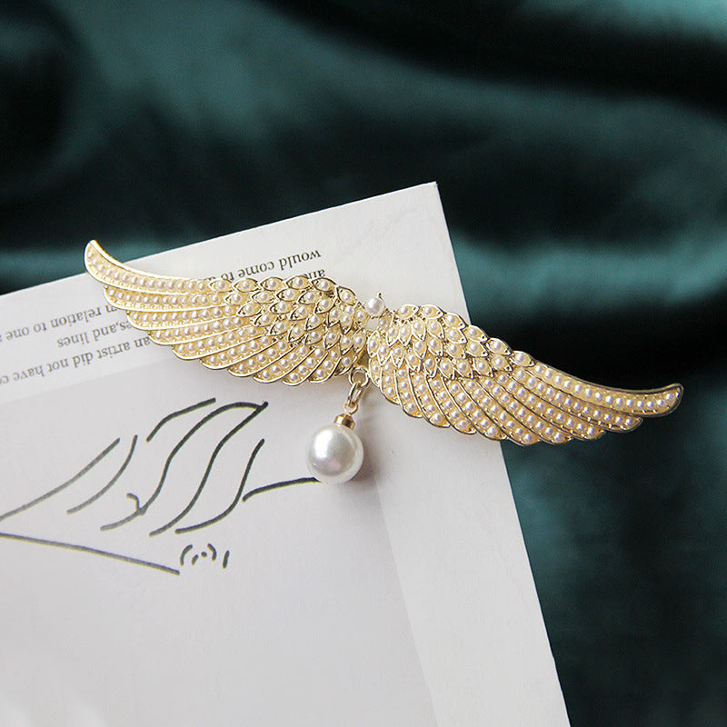 Full Diamond Delicate épingle à cheveux Angel Ailes Alliage Top Clip Élégante tête de dame demi-tie cheveux D