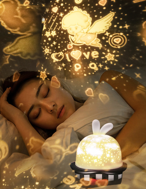 Projecteur LED lumière de nuit projecteur avec USB 360 tournant starry ciel projecteur