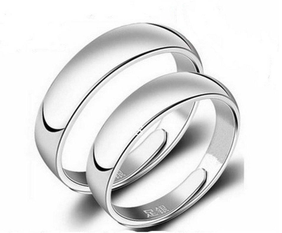Anneau brillant simple en argent pour hommes