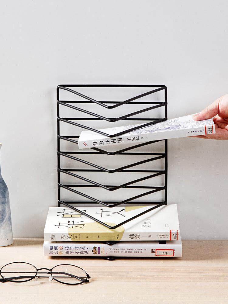 Bureau Triangle en fer brut Support de livre Creative Ins Wind Bookshelf Student Desk Bookend