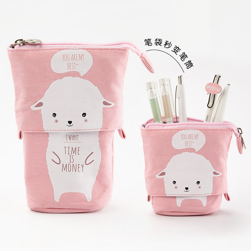 Sac à crayon en toile de papeterie étudiant créatif