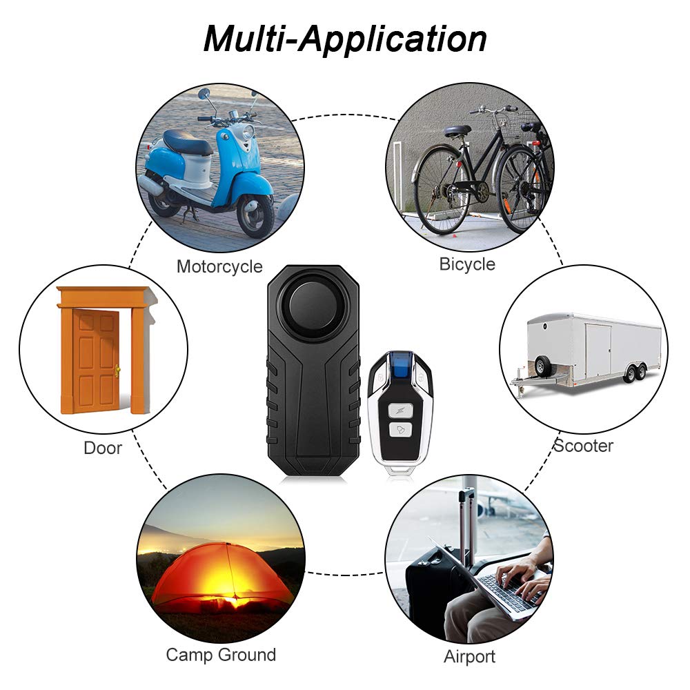 Installation-free Rainproof voiture électrique grand volume alarme moto anti-vol