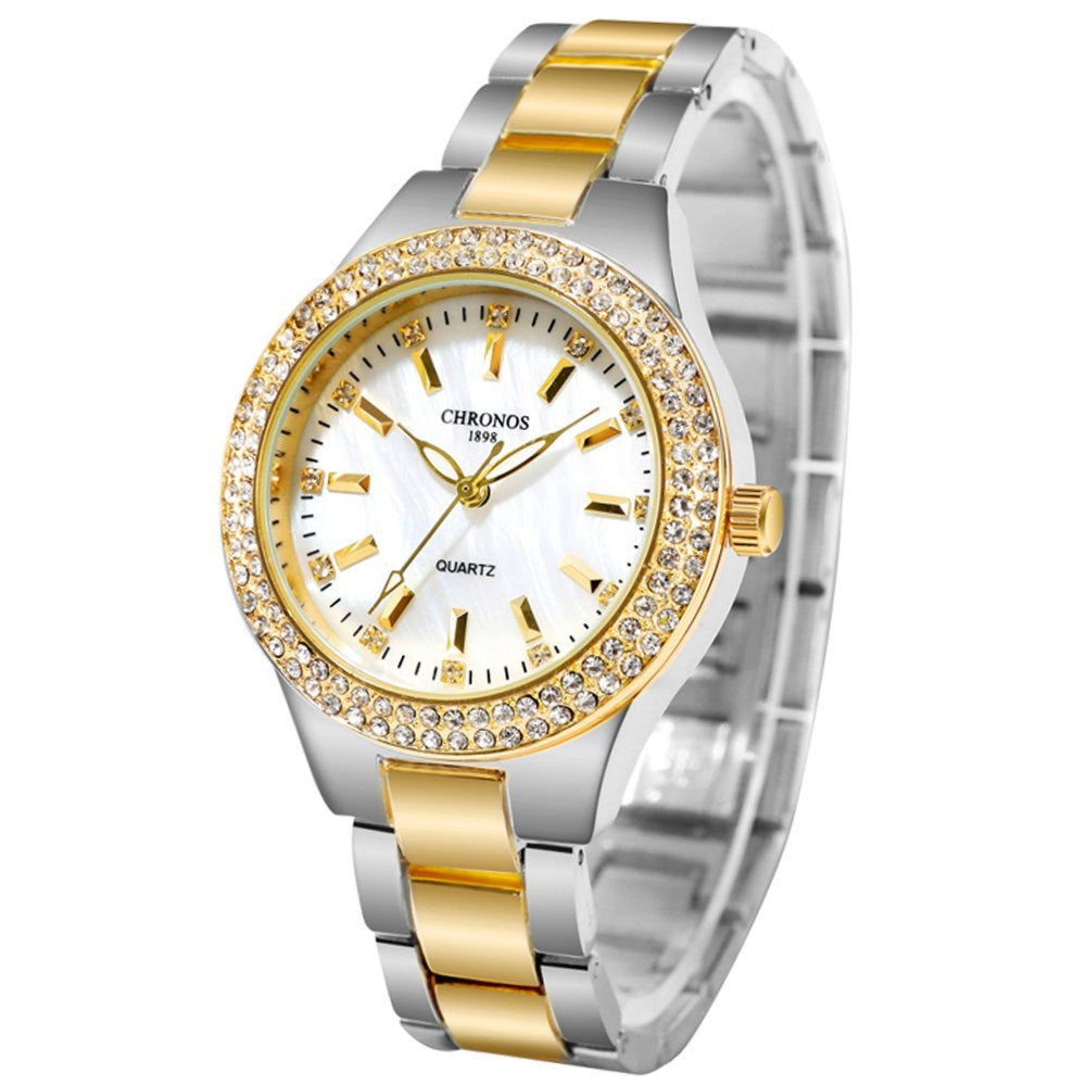 Montres pour femmes à quartz non mécaniques à sertis de diamants