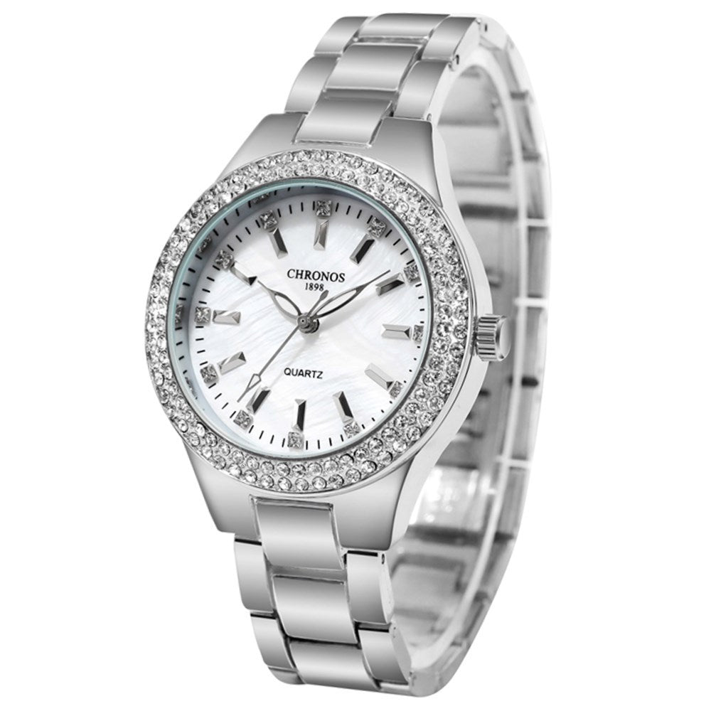 Montres pour femmes à quartz non mécaniques à sertis de diamants