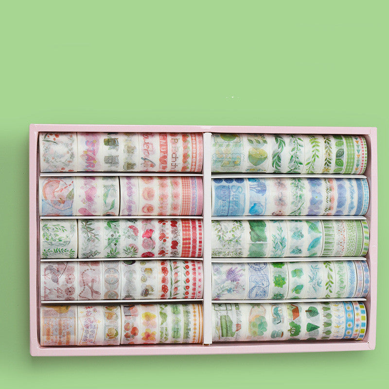 100 rouleaux de ruban de compte de main personnages antiques et ruban de papier couleur mignon sel main Acco